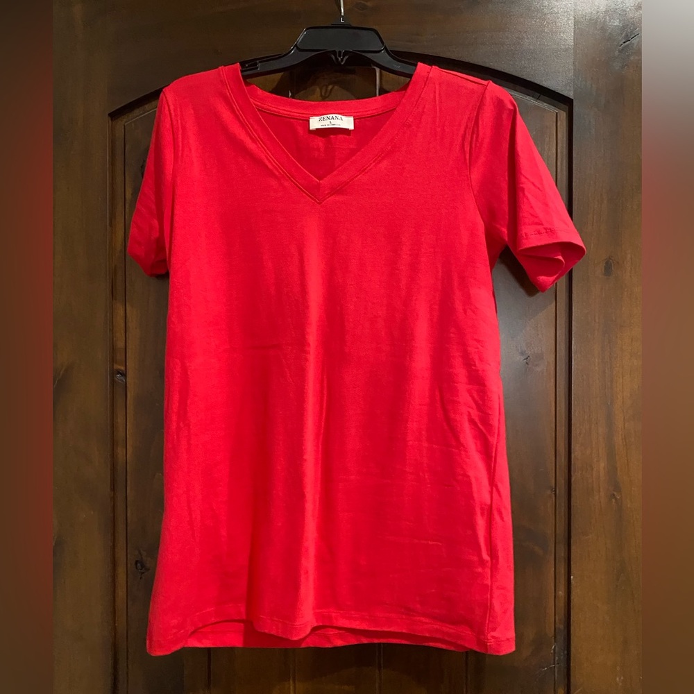 Zenana Red V-Neck T-Shirt